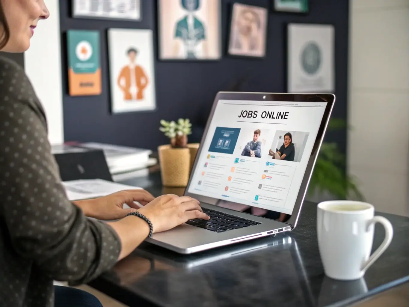 A digital illustration of job applications being sent out, with offers coming in, representing the final phase of the accelerator program focused on job placement.