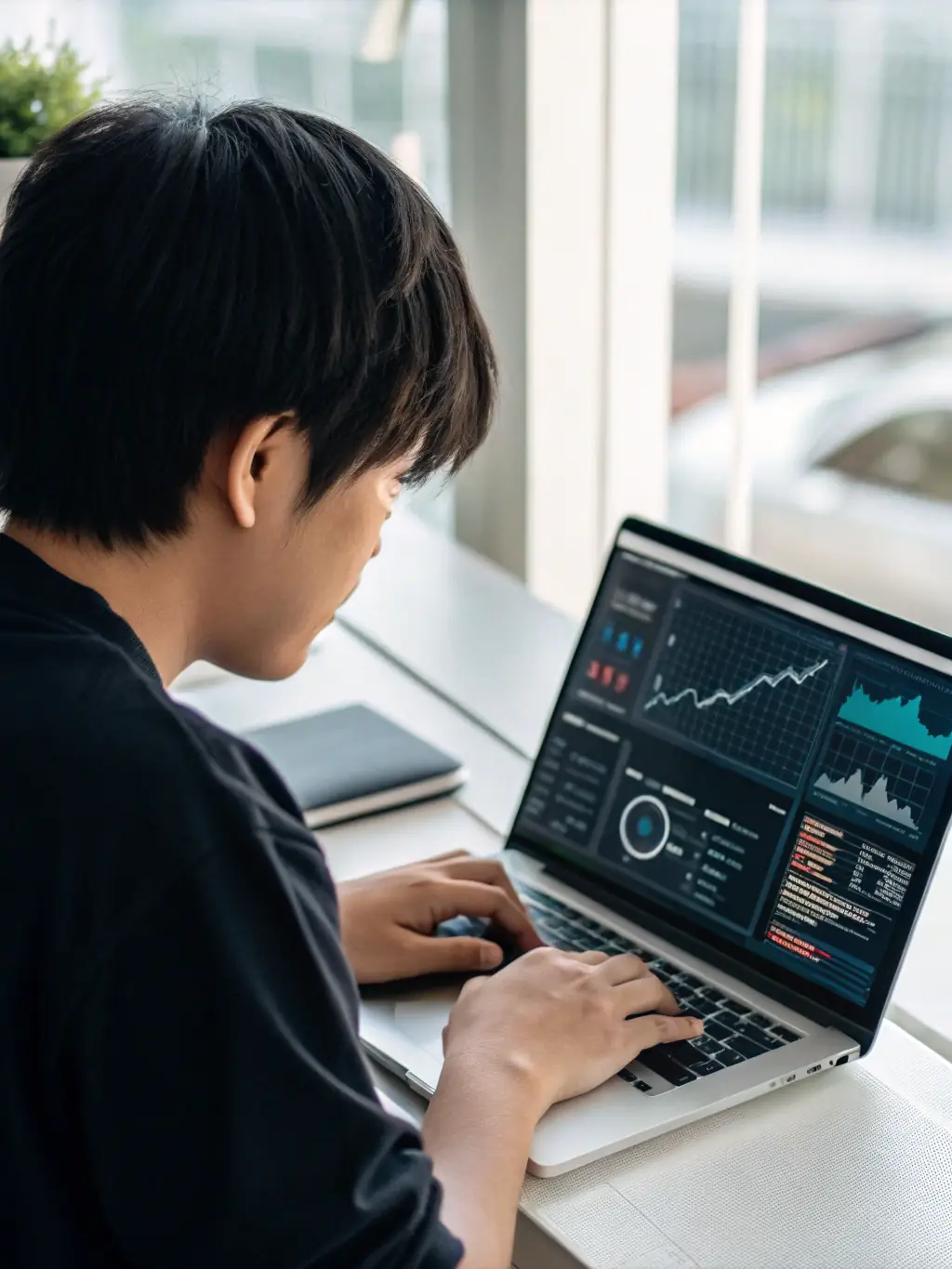 A student working on a cybersecurity incident response simulation, using tools to contain and eradicate a threat.