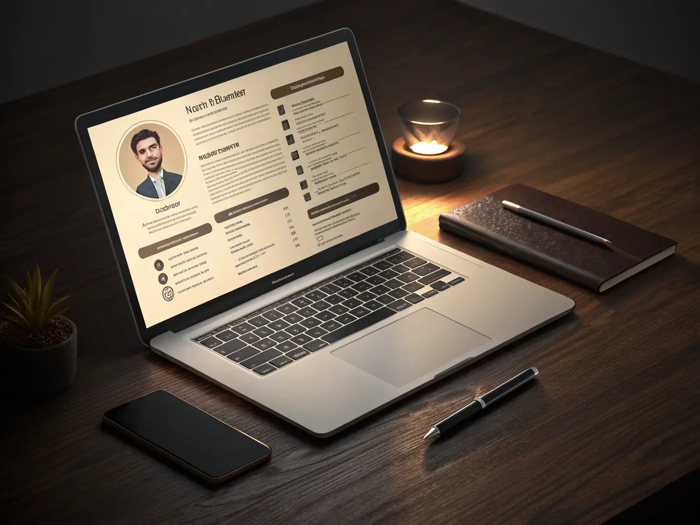 A professionally rewritten resume showcasing the candidate's skills and experience, set against a backdrop of career growth and opportunity.