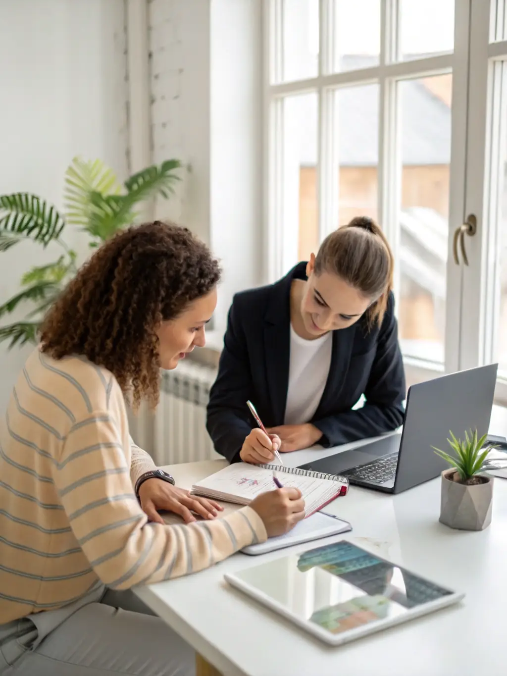 A person receiving personalized career advice during a one-on-one consultation session, emphasizing tailored guidance.